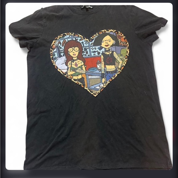 Dolls Kill Tops - Daria dollskill Collab oversized distressed tee shirt